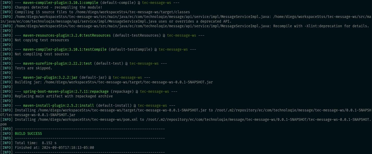 ejecución de mvn clean install
