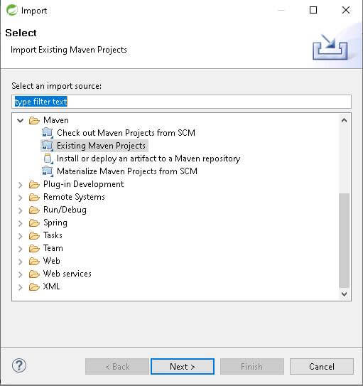 importación de proyectos en STS