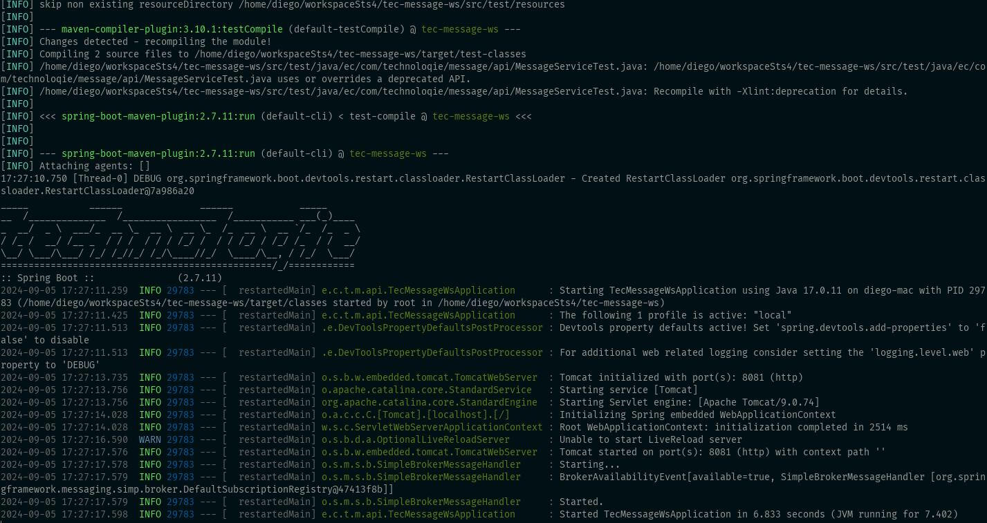 ejecución de spring-boot:run
